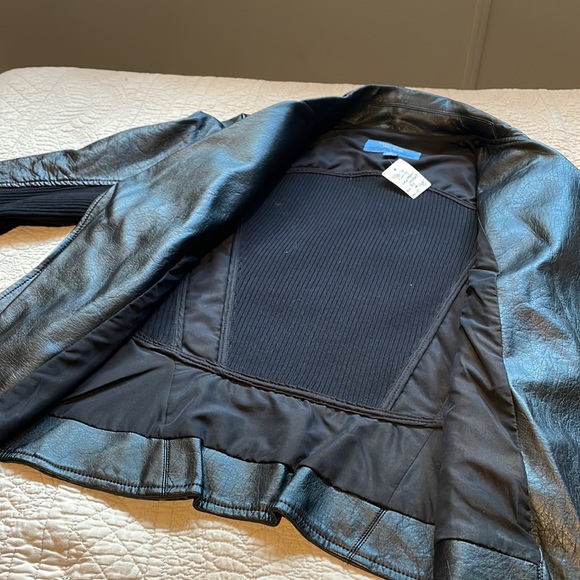 SimplyVera Vera Wang Imitation Leather Jacket - Picture 6 of 7